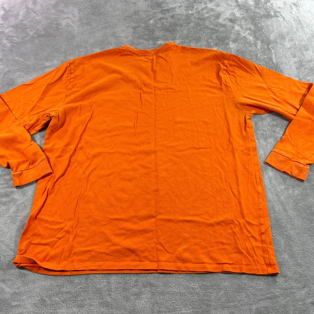 Patagonia Long Sleeve Pocket T-Shirt Mens XL Orange Organic Cotton Logo - Picture 5 of 8